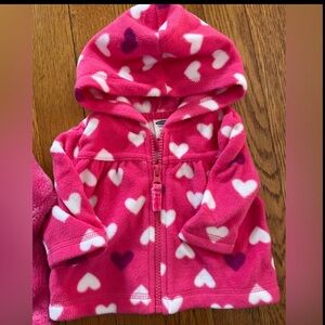 5/$25 Old Navy pink zip up with hearts newborn